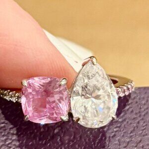 Lafonn Fancy Lab-Grown Sapphire Toi et Moi Ring